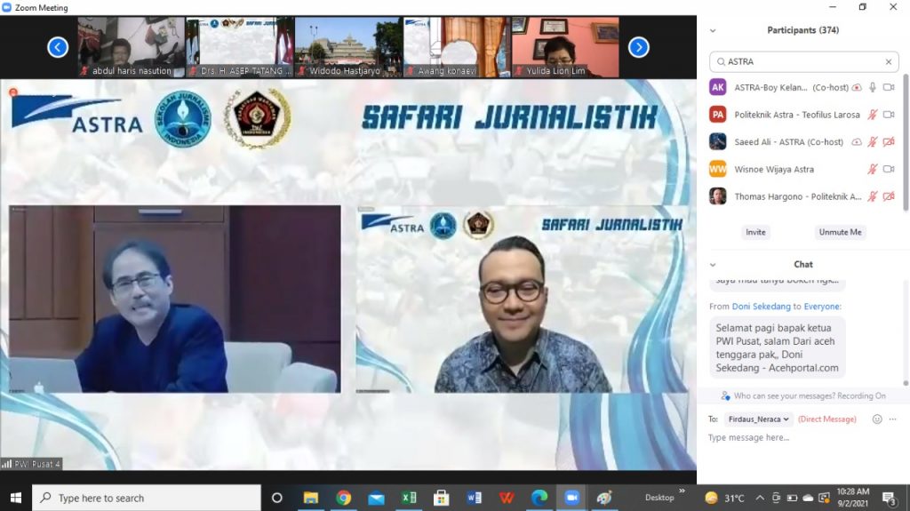 Safari Jurnalistik batch dua PWI Pusat dan PT Astra International digelar di Lantai 4 Sekretariat PWI Pusat Gedung Dewan Pers