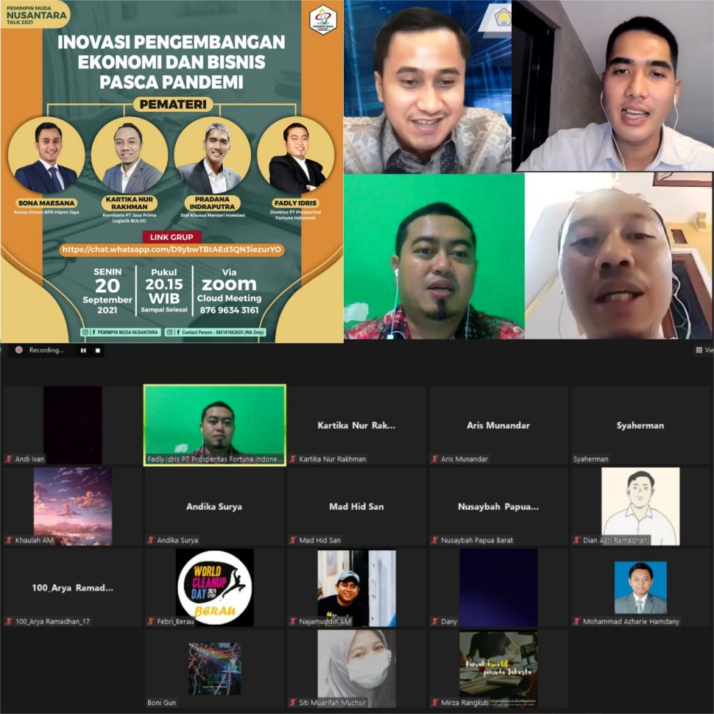 Dihadiri puluhan pelaku bisnis, wirausaha, pemuda, dan mahasiswa, diskusi mempercepat investasi itu berlangsung antusias, Senin Malam (20/9/2021).
