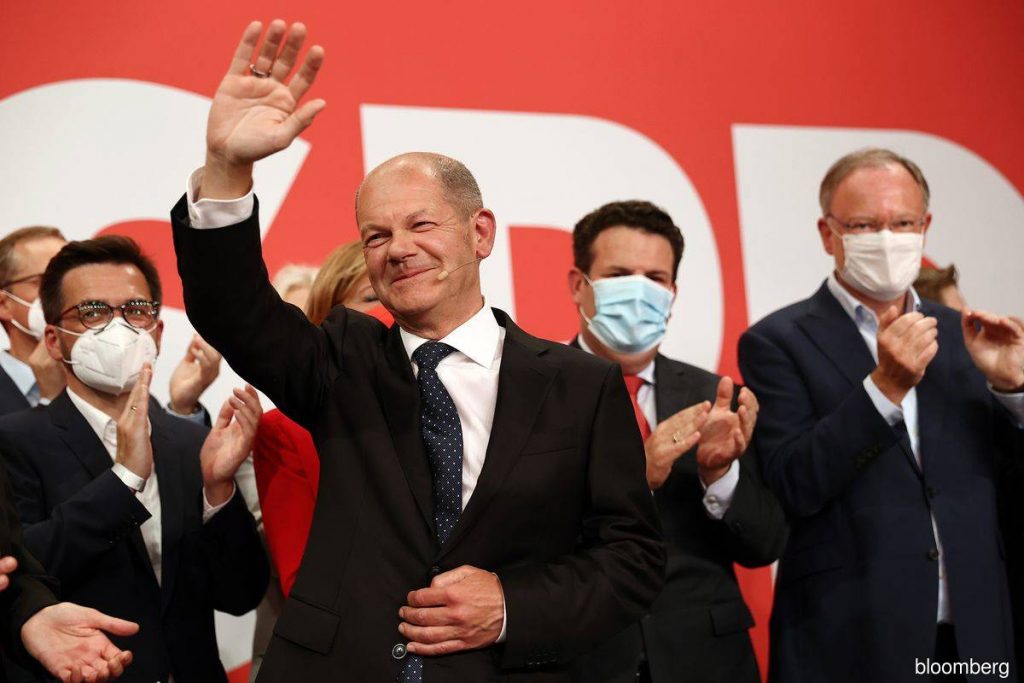 Pemimpin Partai Sosial Demokrat (SPD) dan kandidat teratas untuk kanselir Olaf Scholz