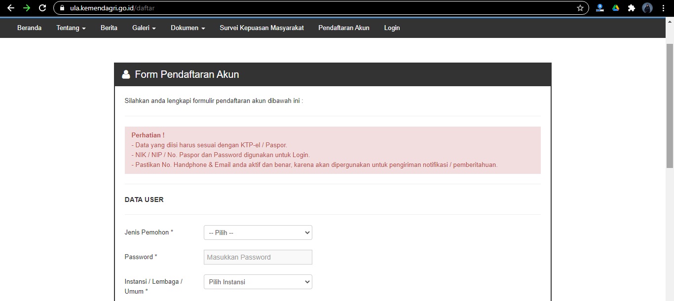 cara membuat kartu keluarga online