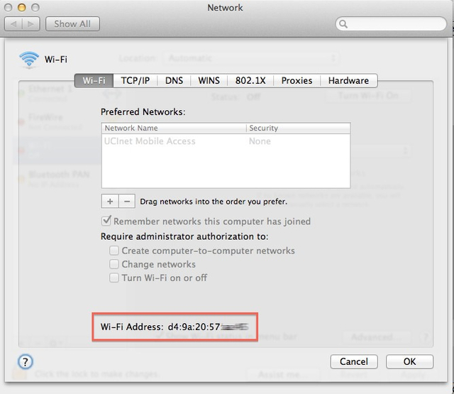 cara mengecek mac addres