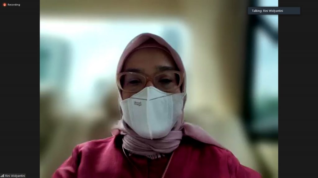 Plt. Sekretaris Kementerian Pendayagunaan Aparatur Negara dan Reformasi Birokrasi (PANRB) Rini Widyantini saat membuka Sosialisasi Core Values ASN dan Anti Radikalisme di lingkungan Kementerian PANRB, secara daring, Rabu (29/12/2021).