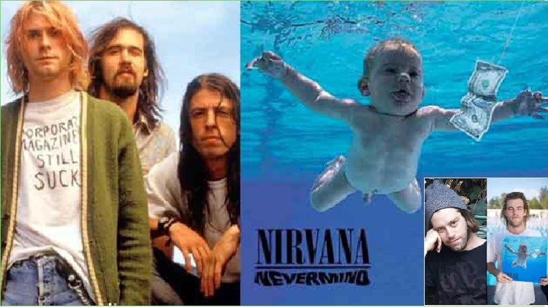 Grup Band Virvana (kiri) digugat oleh Spencer Elden, si bayi yang dulu jadi mode hiasan album Nirvana Nevermind