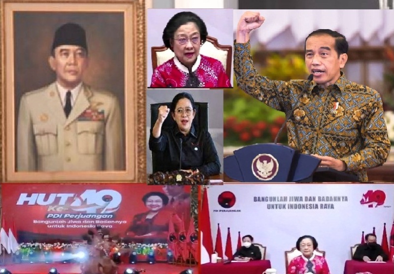 Presiden Jokowi saat memberikan sambutan pada Peringatan Hari Ulang Tahun (HUT) Ke-49 Partai Demokrasi Indonesia (PDI) Perjuangan, Senin (10/01/2022)