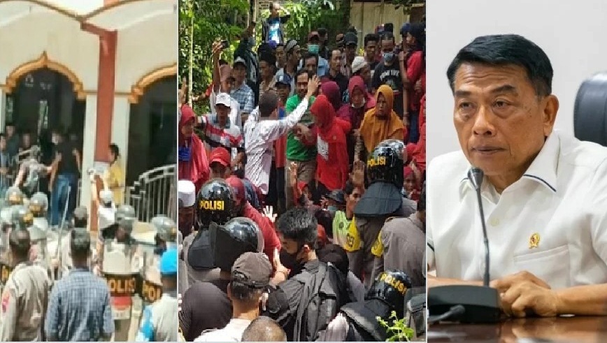 Kepala Staf Kepresidenan Moeldoko (kanan) menegaskan akan mengevaluasi semua yang terjadi di Desa Wadas, Kecamatan Bener, Kabupaten Purworejo, Jawa Tengah