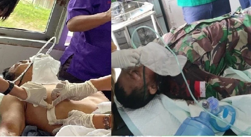 Dua korban penembakan KKB di Ilaga, Papua, Praka Hermansyah, anggota Kopasgat/Paskhas TNI-AU (kanan) dan warga sipil Glenn Sumampow belum dievakuasi