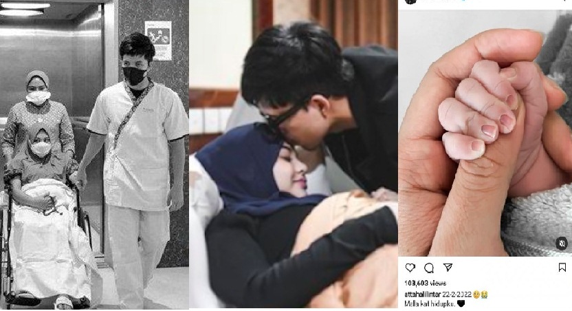 Atta Halilintar mengunggah momen sebelum Aurel melahirkan dan tangan mungil dari sang bayi 