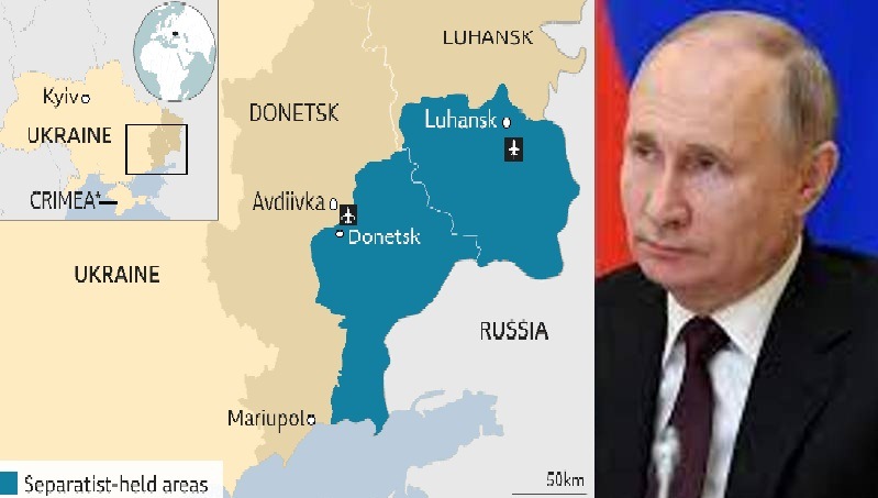 Presiden Rusia  Vladimir Putin bermanuver mengakui walayah pembrontak Ukraina sebagai negara merdeka