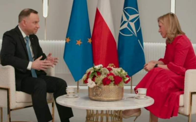 Presiden Polandia, Andrzej Duda dalam wawancara dengan wartawan BBC Sophie Raworth.