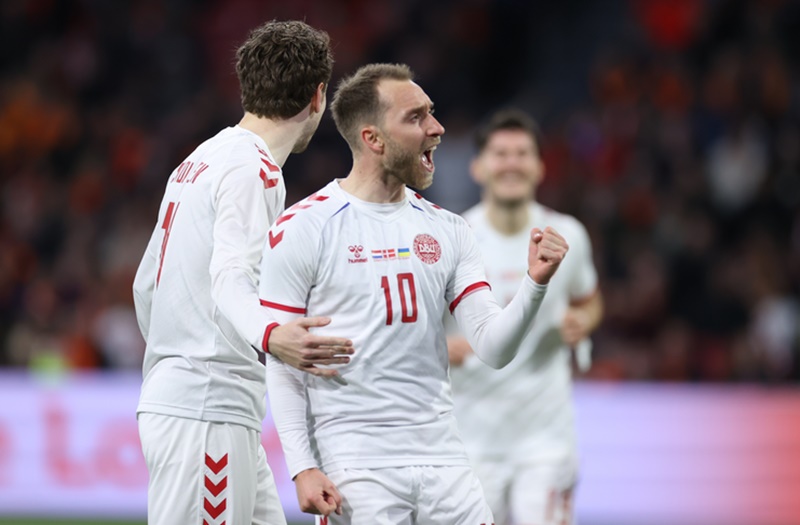 Christian Eriksen mencetak gol setelah kembali ke lapangan hijau. (Ist).