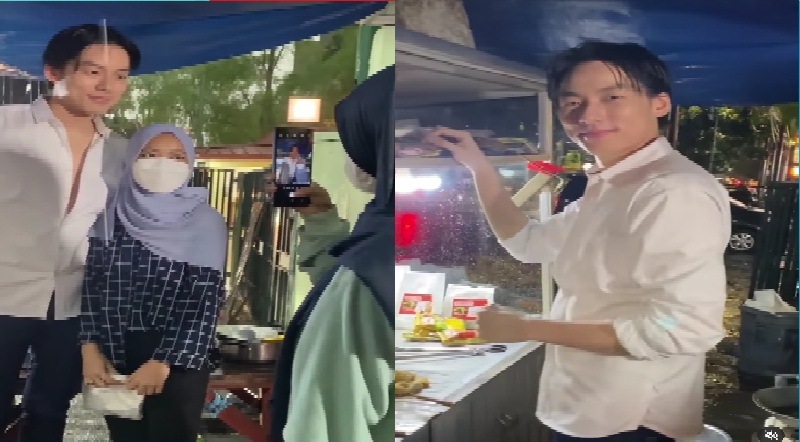 Si tukang gorengan ini, pun terlihat ramah, murah senyum dan mau meladeni permintaan pembelinya untuk foto bareng.