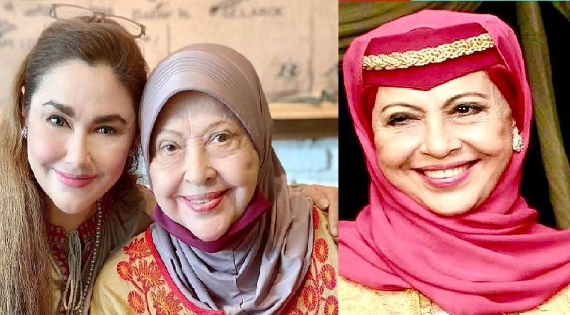 Mieke Wijaya bersama putrinya yang mengikuti jejaknya di dunia film, Nia Zulkarnain