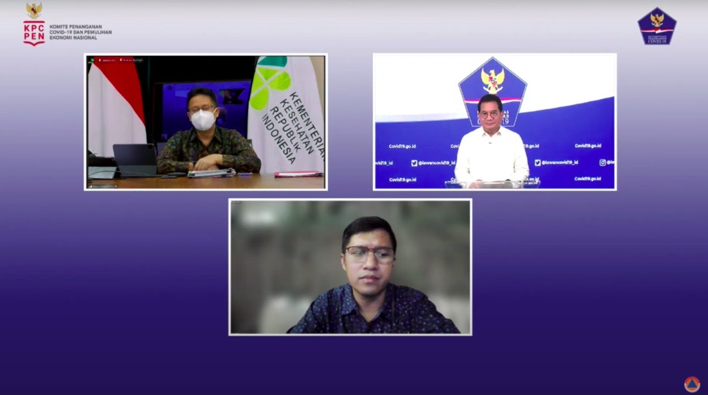 Menkes Budi Gunadi Sadikin dan Juru Bicara Satgas COVID-19 Wiku Adisasmito memberikan keterangan pers mengenai Pelonggaran Protokol Kesehatan dan Pengaturan Perjalanan, Selasa (17/5/2022), secara virtual.