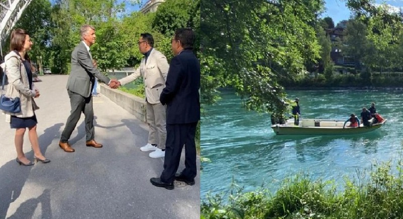 Wali Kota Bern Alec Van Graffenried sempat menemui Ridwan Kamil di lokasi pencarian.
