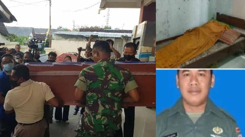 Peti jenazah Kopda Muslimin dibawa keluar usai diautopsi di RS Bhayangkara Semarang untuk dimakamkan di Kendal, Kamis. 