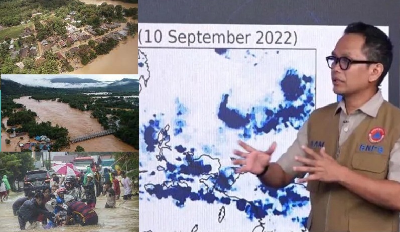 Badan Nasional Penanggulangan Bencana (BNPB) mengimbau tentang potensi hujan tinggi dan mengumumkan banjir mengepung Kalimantan