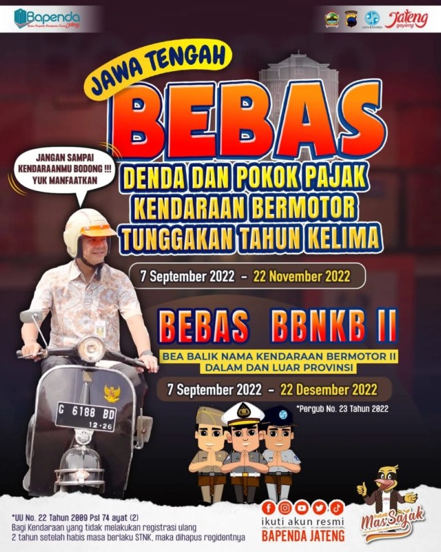 Program Pemutihan Pajak Kendaraan Jawa Tengah