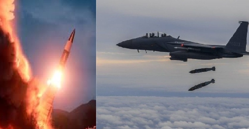 Tindakan provokatif Korea Utara menembakkan rudal balistik melintasi Jepang ditanggapi Korea Selatan dan Amerika Serikat dengan meluncurkan bom dalam latihan militer bersama