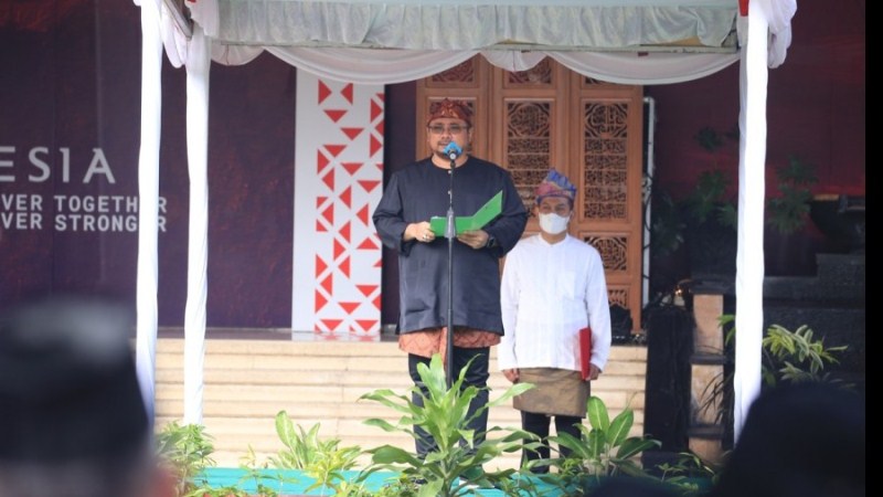Menteri Agama Yaqut Cholil Qoumas menjadi Inspektur Upacara Peringatan Sumpah Pemuda Ke-94