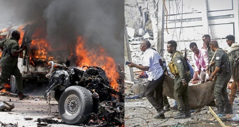 Korban tewas dan luka-luka mencapai ratusan akibat ledakan dua bom di ibukota Somalia, Mogadishu, Sabtu