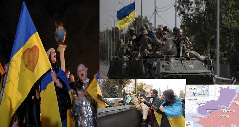Rakyat Ukraina merayakan pesta kemenangan setelah Rusia dipukul mundur dari Kherson