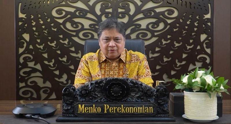 Menteri Koordinator Bidang Perekonomian Airlangga Hartarto pada Rapat Kerja Nasional Himpunan Pengusaha KAHMI (HIPKA) Tahun 2023, Kamis (9/2/2023)