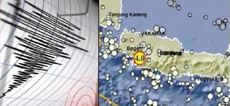 Gempa bumi M4,0 guncang wilayah Kabupaten Sukabumi, Jawa Barat pukul 20:11:48 WIB, Selasa (28/2/2023)
