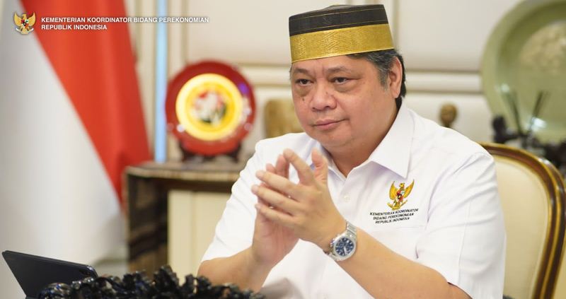 Menteri Koordinator Bidang Perekonomian Airlangga Hartarto dalam Kick Off Gerakan Nasional Pengendalian Inflasi Pangan (GNPIP) Tahun 2023, Minggu (5/3/2023).