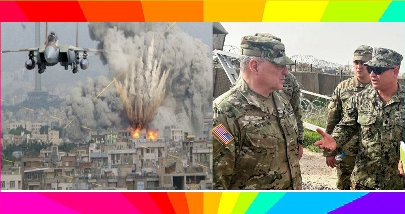 Pentagon mengatakan bahwa AS telah melakukan beberapa serangan udara, dan Ketua Gabungan AS Jenderal Angkatan Darat Mark Milley berbicara dengan pasukan AS di Suriah selama kunjungan mendadak, di pangkalan militer AS di Suriah Timur Laut, 4 Maret 2023. 