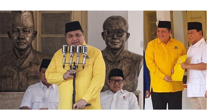 Ketua Umum Partai Golkar Airlangga Hartarto mendeklarasikan dukungan kepada Prabowo Subianto sebagai Capres 2024