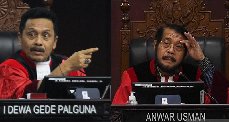 Ketua Majelis Kehormatan Mahkamah Konstitusi (MKMK) I Dewa Gede Palguna memimpin sidang pembacaan putusan untuk mantan Ketua Mahkamah Konstitusi Anwar Usman 