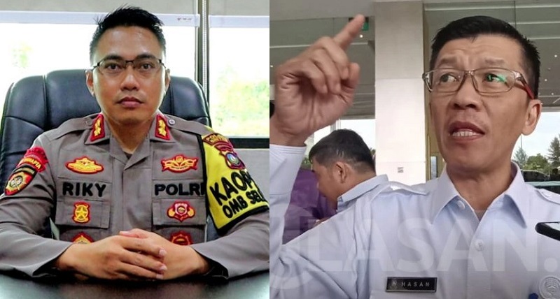 Kapolres Bintan AKBP Riky Iswoyo (kiri) dan Penjabat (Pj) Wali Kota Tanjungpinang, Kepulauan Riau (Kepri), Hasan, penyidik terus melakukan pemeriksaan lebih lanjut atas perkara dugaan pemalsuan surat tanah