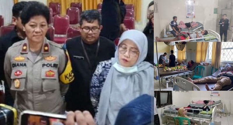 Polsek Bogor Selatan dan Dinkes Kota Bogor memberikan keterangan terkait warga diduga keracunan di Puskesmas Cipaku, Senin (3/6/2024). 