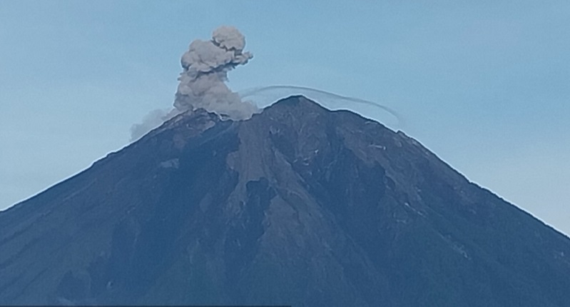 Letusan Erupsi ke-5 dan 6 Gunung Semeru Hari Ini Teramati Setinggi 500 dan 800 Meter