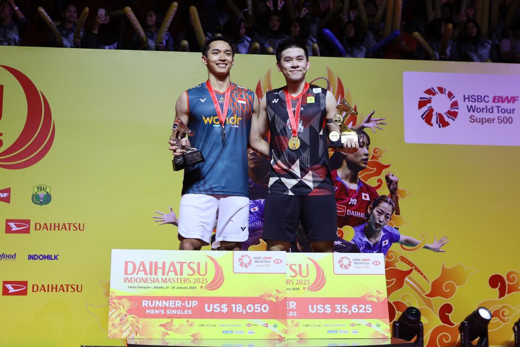 Hasil Indonesia Masters 2025: Bermain Rubber Game, Jonatan Christie Harus Akui Keunggulan Vitidsarn di Final