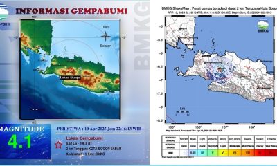 Kota Bogor Dua Kali Diguncang Gempa, Getaran Hingga Sentul dan Depok, Tidak Berpotensi Tsunami