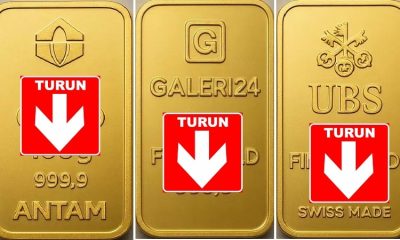 Harga Emas Antam dan Produk Lainnya Kompak Turun