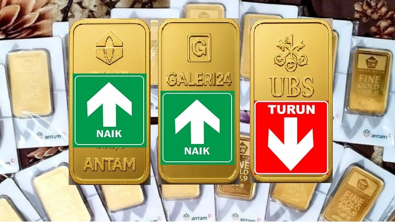 Awal Oktober, Harga Emas Antam Terangkat Bersama Galeri24 tapi UBS Merosot