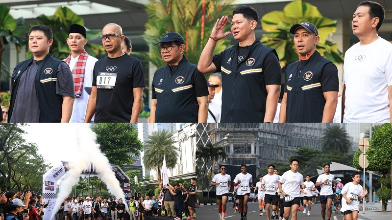 Olympic Day 2025: Satukan Dukungan, Ketua KOI Okto dan Gubernur Pramono Lepas Peserta Lari 5K