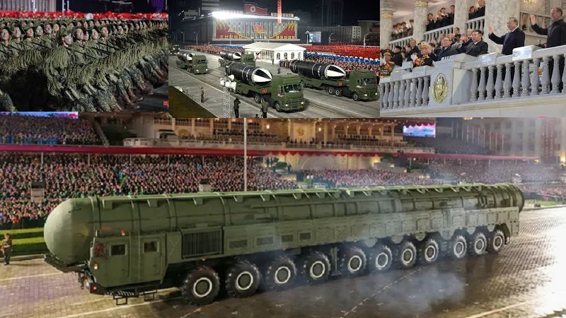 Parade Militer Besar-besaran, Korut Pamer Senjata-senjata Canggih Termasuk Rudal Jarak Jauh Terbaru, Targetkan Amerika