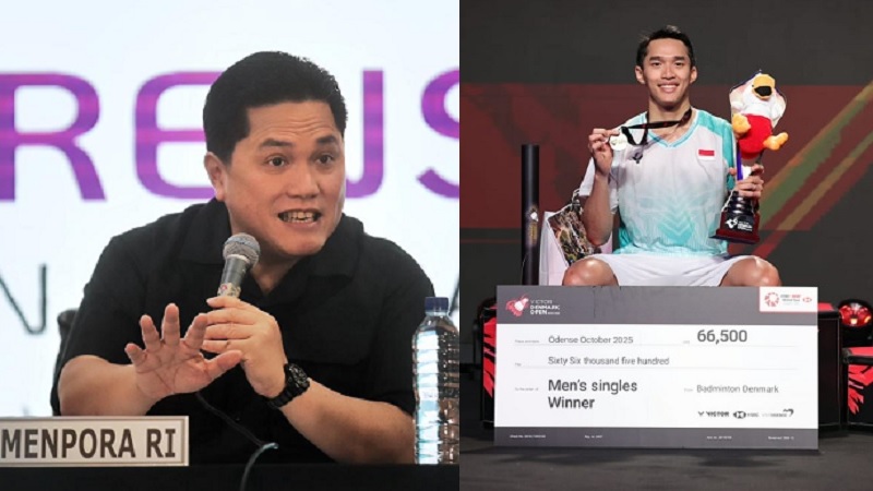 Menteri Pemuda dan Olahraga (Menpora) Erick Thohir mengapresiasi semangat Jonathan Christie perjuangan merebut gelar juara turnamen bulutangkis Denmark Open 2025