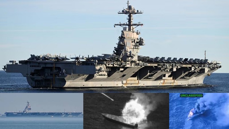 Menteri Pertahanan Amerika Serikat Pete Hegseth memerintahkan kapal induk USS Gerald R Ford, yang dapat mengangkut hingga 90 pesawat, untuk bergerak dari Mediterania ke perairan lepas Amerika Latin.