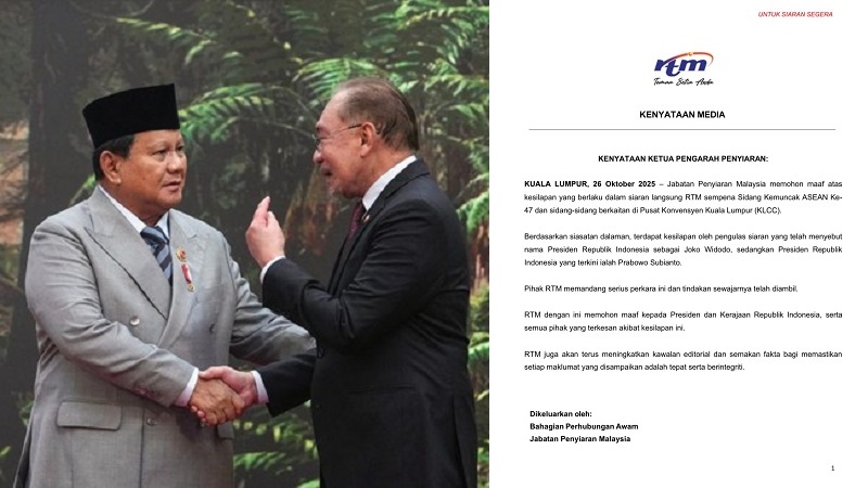 KTT Ke-47 ASEAN: Gara-gara Sebut Jokowi, Stasiun Penyiaran Pemerintah Malaysia RTM Minta Maaf