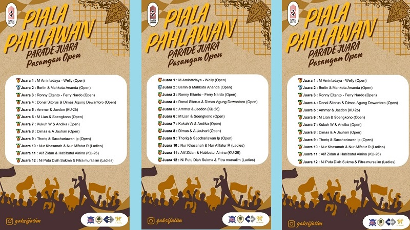 Turnamen Bridge Nasional dan Tertua, M Amintadaya – Welly Juara Pahlawan Cup 2025