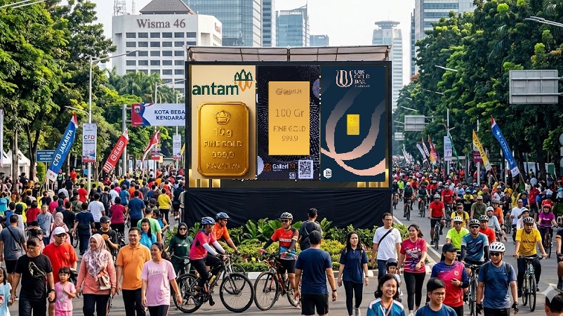Harga emas di pasar domestik terpantau kembali bergairah pada hari ini, Minggu (8/3/2026), dimana emas PT Aneka Tambang (Antam) stabil,   Galeri 24 dan UBS naik signifikan. (AI/Ist)