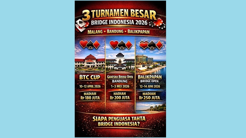 Dalam rentang waktu hanya tiga bulan, tiga turnamen besar akan digelar di tiga kota berbeda: Malang, Bandung, dan Balikpapan