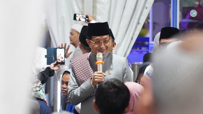 Menteri Agama (Menag) Nasaruddin Umar hadir langsung meninjau fasilitas salah satu "Masjid Ramah Pemudik"