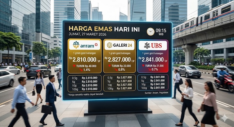 Harga Emas Antam, Galer24 dan UBS Kompak Melandai Jumat Ini, Mau Borong?