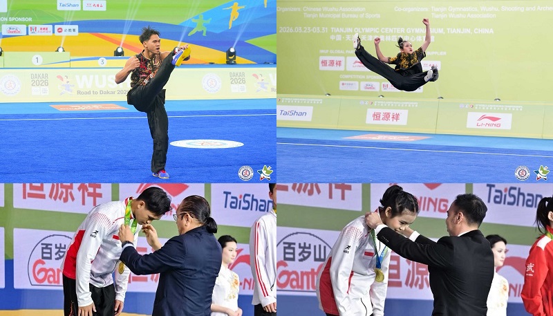 Kejuaraan Dunia Wushu Junior X/2026: Noach dan Clara Jadi Bintang, Indonesia Peringkat Ketiga dengan 9 Emas