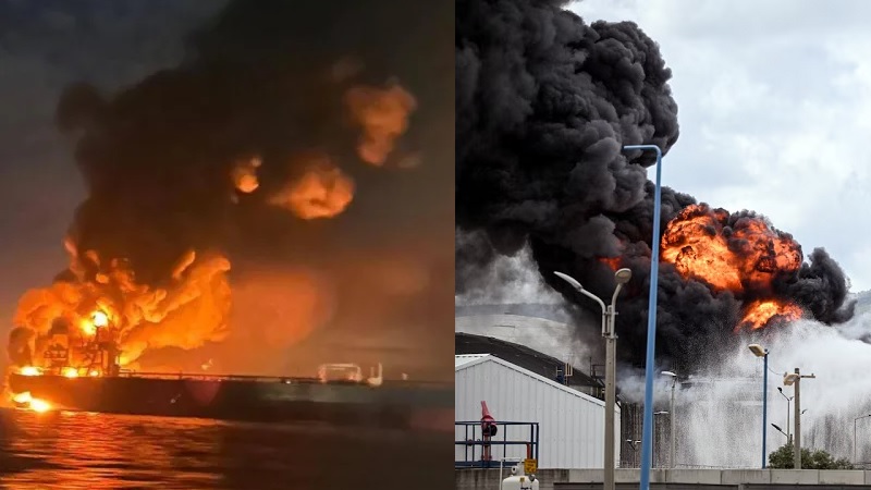 Iran menyerang tanker minyak raksasa di lepas pantai Dubai, Selasa (31/3/2026), setelah Presiden Amerika Serikat Donald Trump mengancam aka menghancurkan pembangkit energi dan sumur minyak negara itu. (Ist)